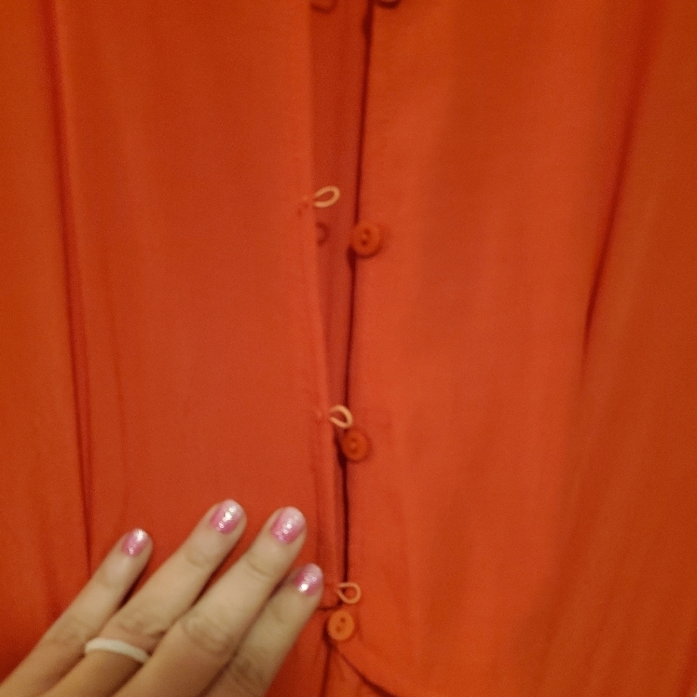 ASOS Orange Cropped Jumpsuit with Cute Cutout Back Detail and Buttons up the Top - Picture 6 of 9
